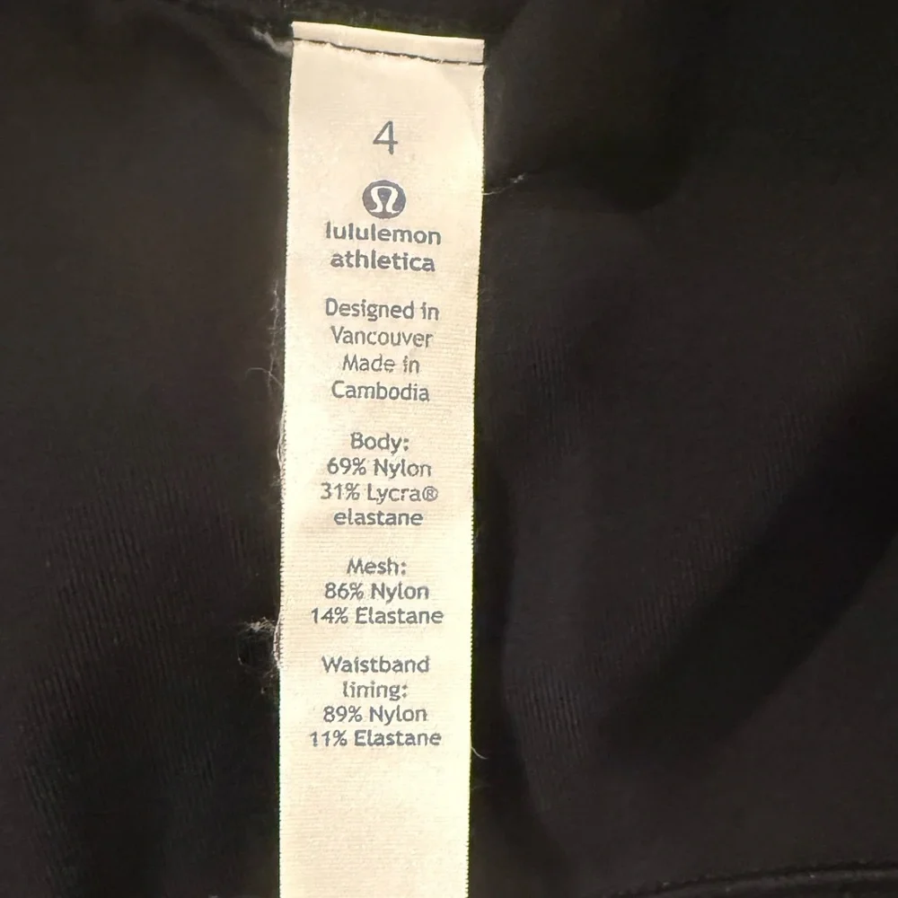 Lululemon Fast & Free High-Rise 25” Leggings Black Size 4